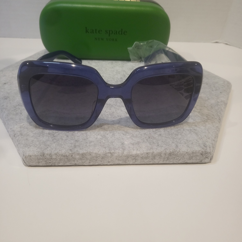 Kate Spade Amaya translucent blue oversized square women's sunglasses